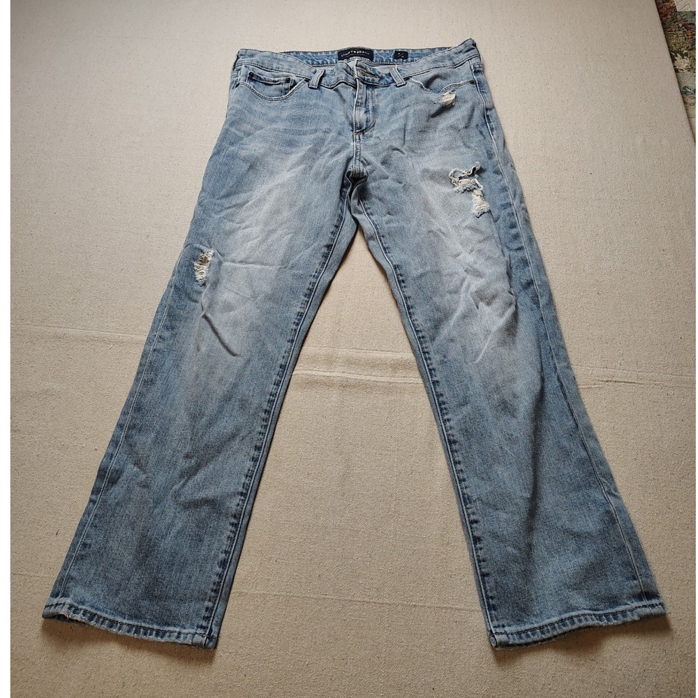 Lucky Brand Mid Rise Straight Leg Distressed Jeans Light‎ Wash Womens 8 29 19